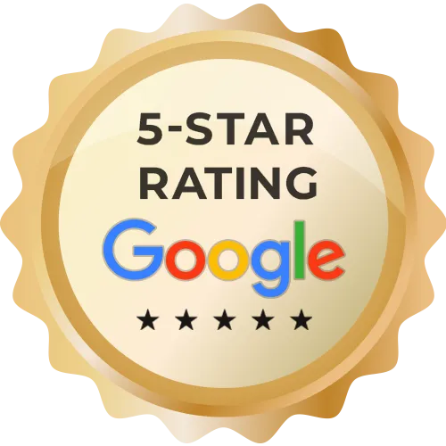 Five-star rating seal for Google reviews